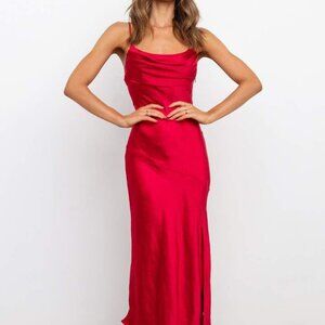 Petal & Pup - Folger Dress - Red Silky Slip Dress - NWT